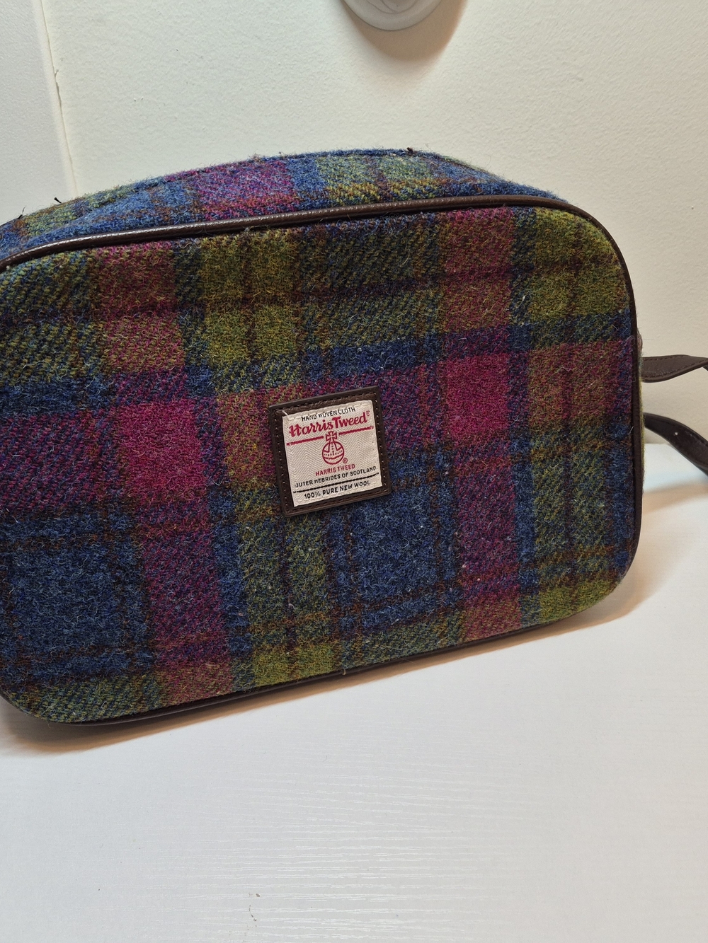Harris Tweed Multicolor Plaid Crossbody Bag